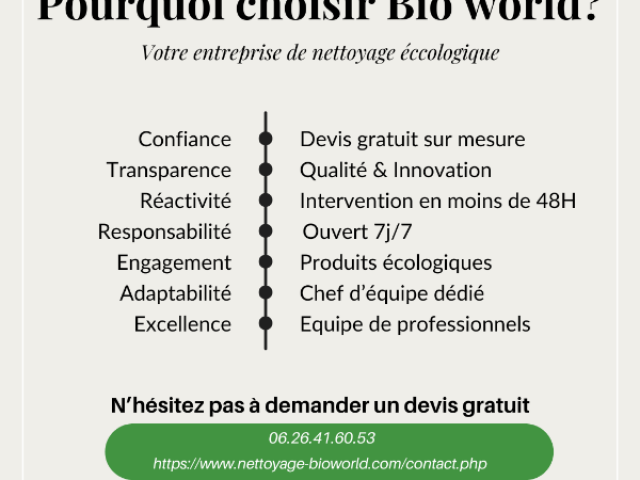 Bio World : Nos engagements envers nos clients Montpellier et alentours
